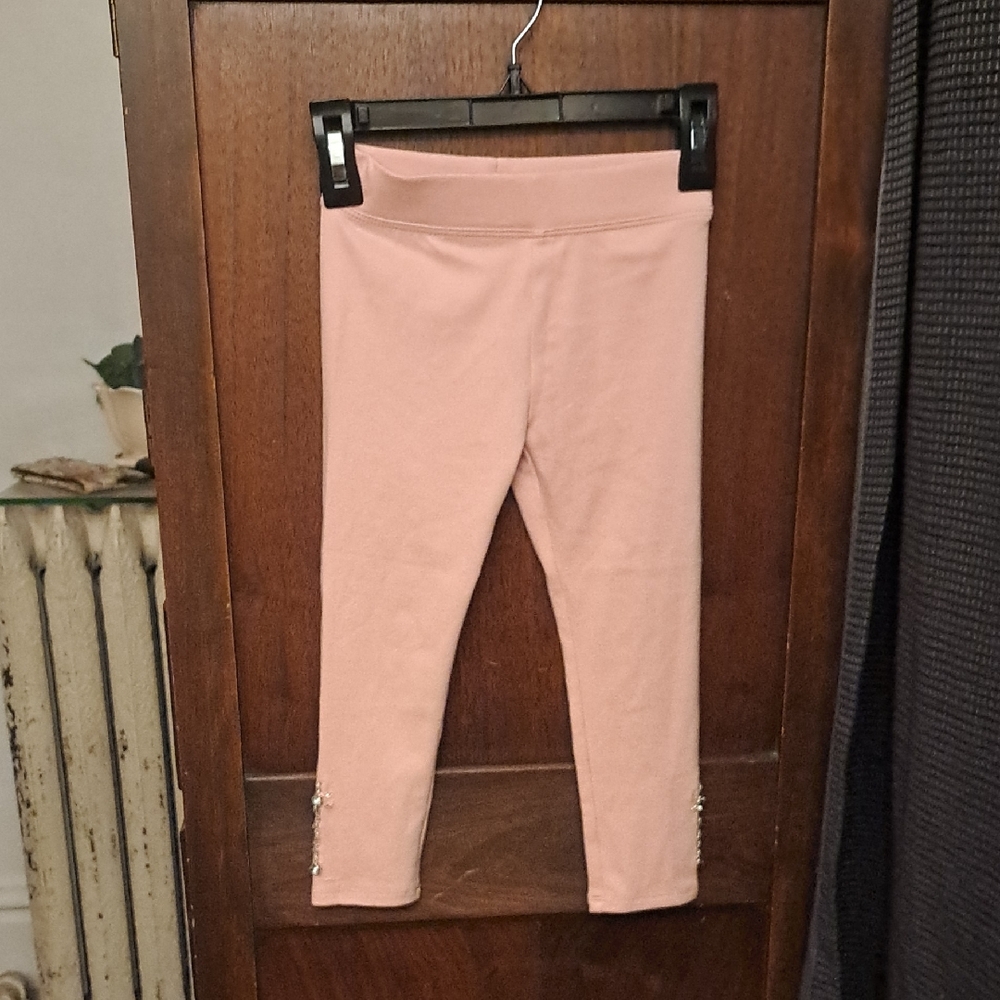 Crewcuts Girls Size 4 Soft Pink Embellished Leggings NWT